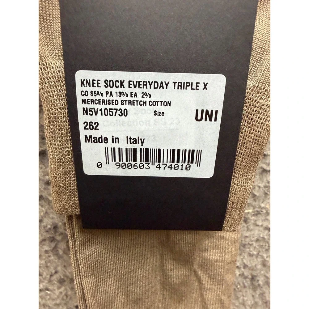 NWT Zegna Baguette Mercerised Stretch Cotton Knee Sock Rust One Size Unisex